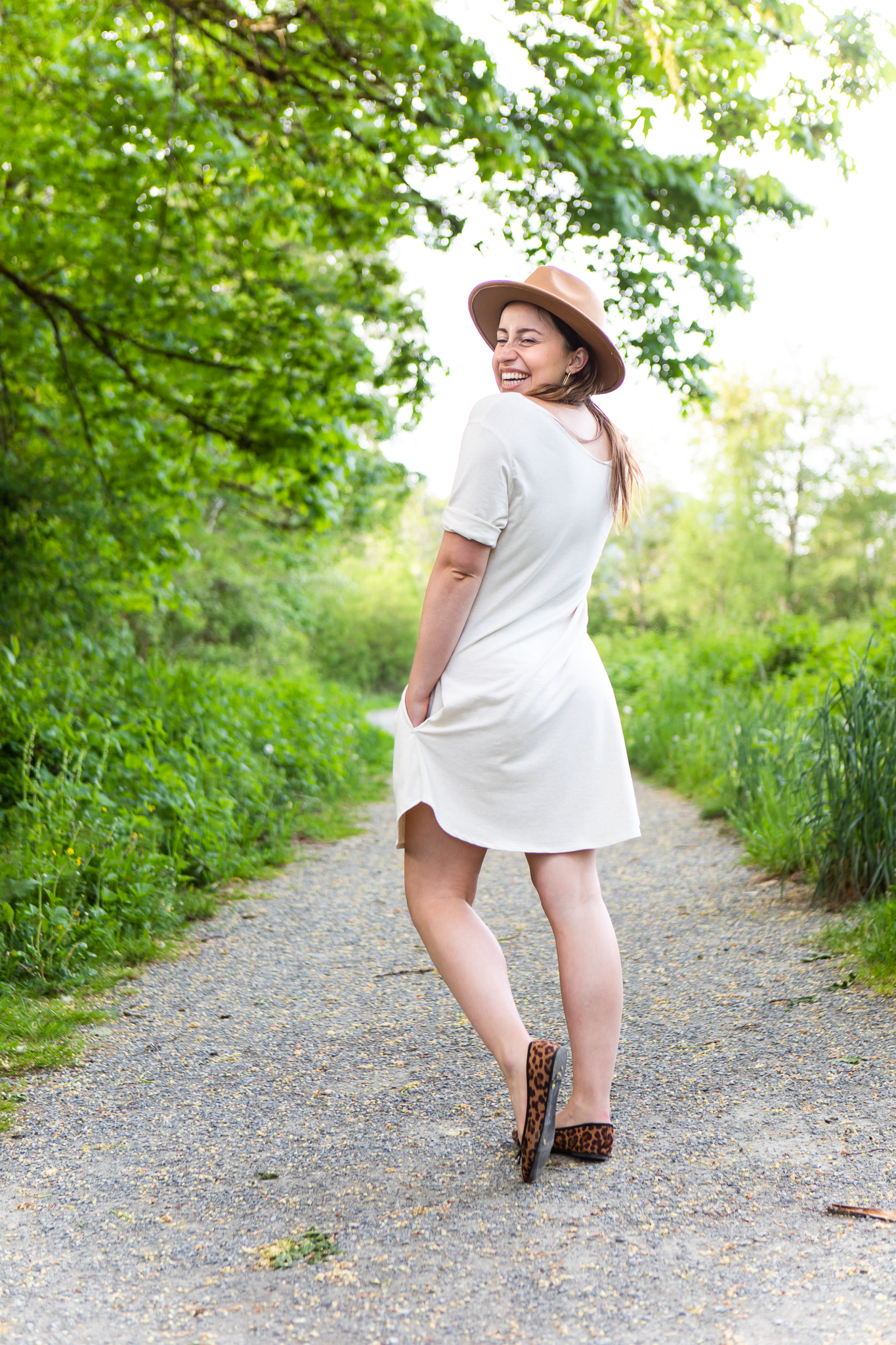 Back view of bamboo dress.