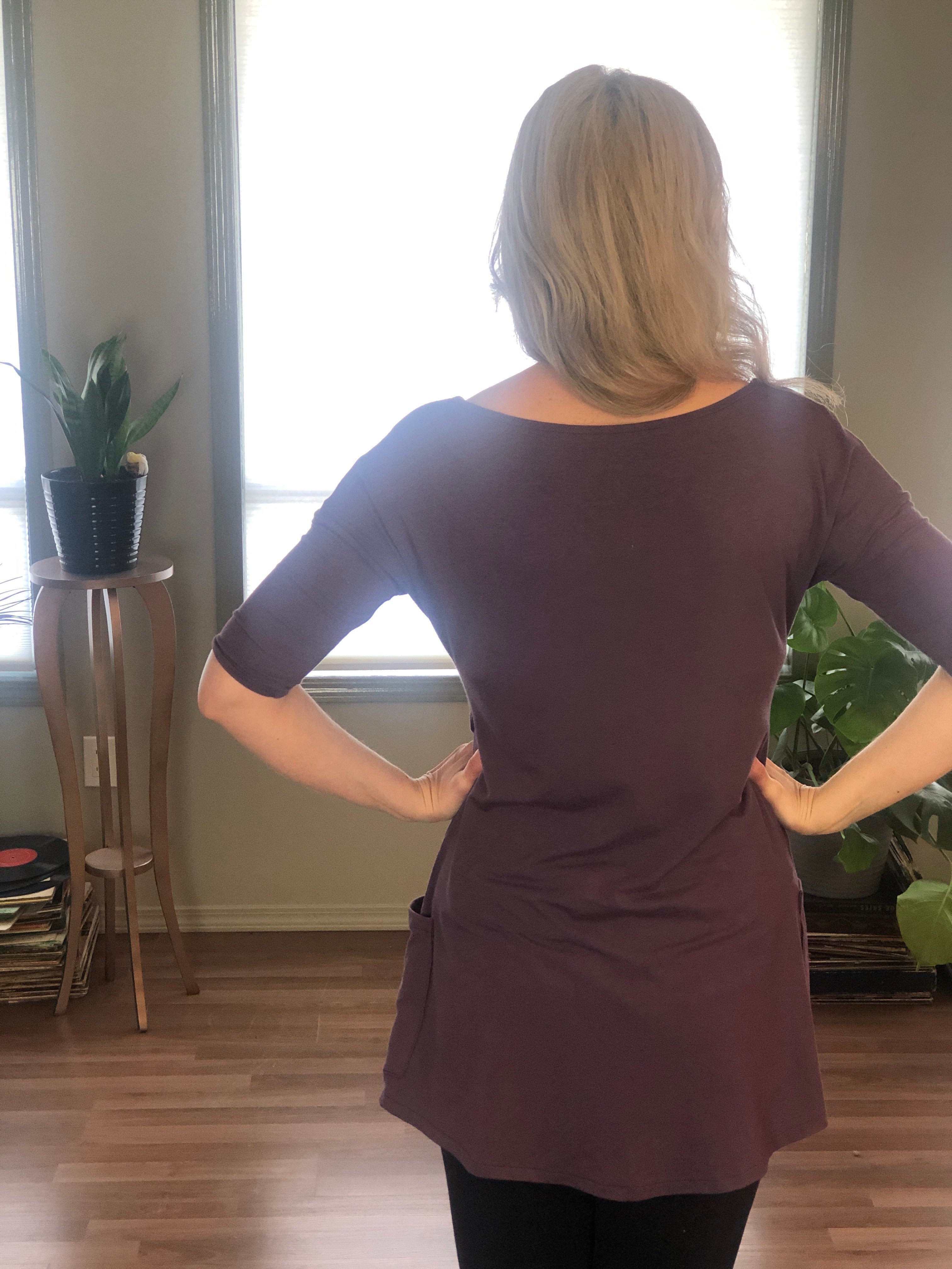 Back view bamboo tunic.