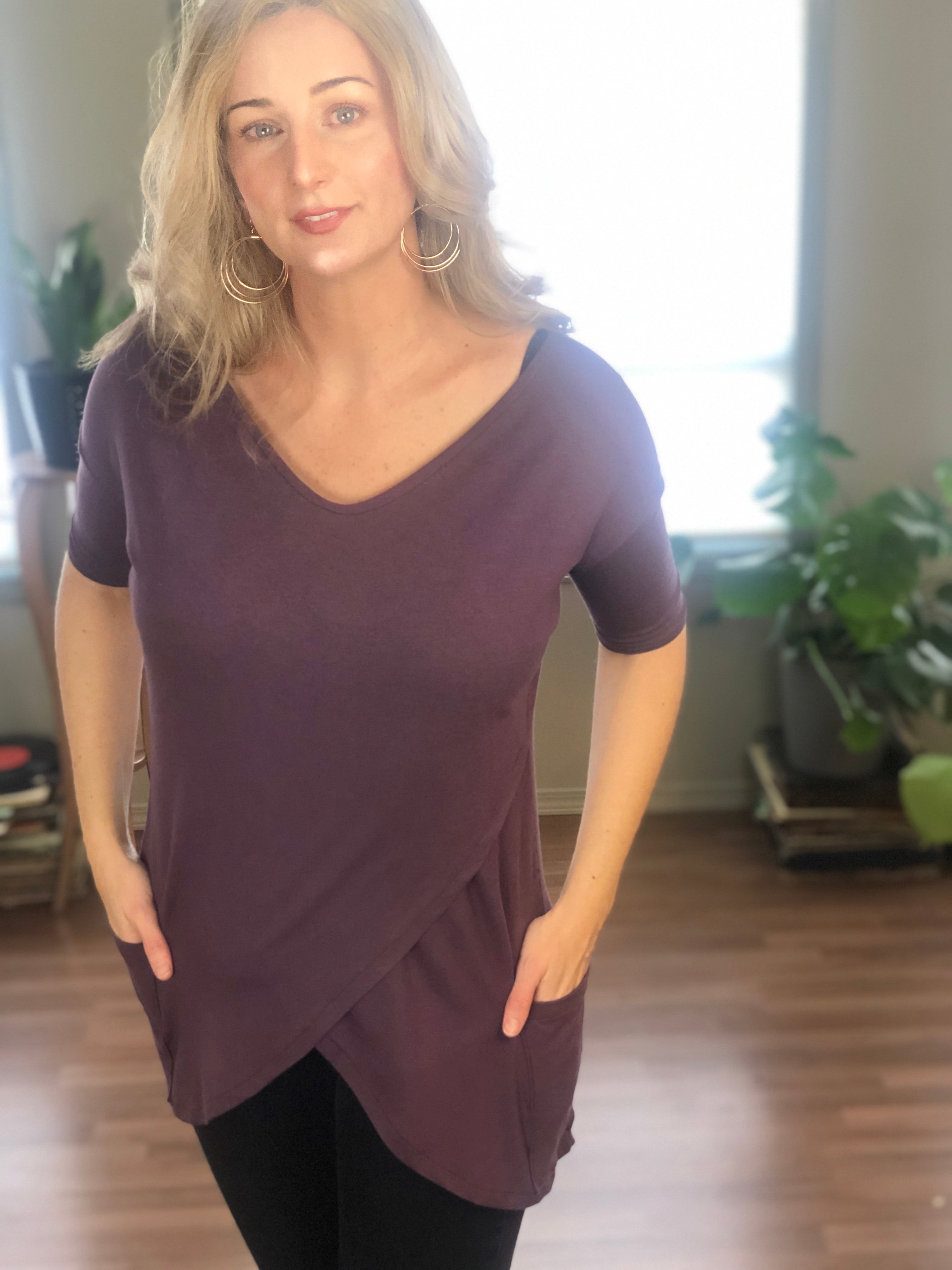Pocket view of the bamboo tunic.
