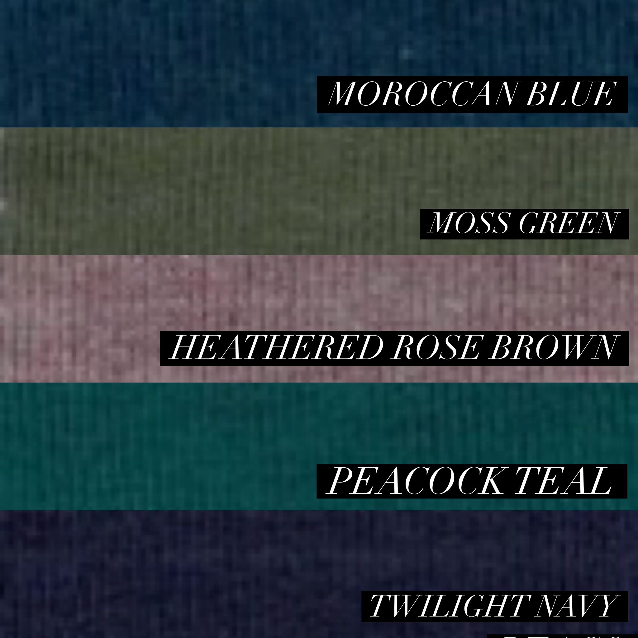 Colour chart for the bamboo sweater