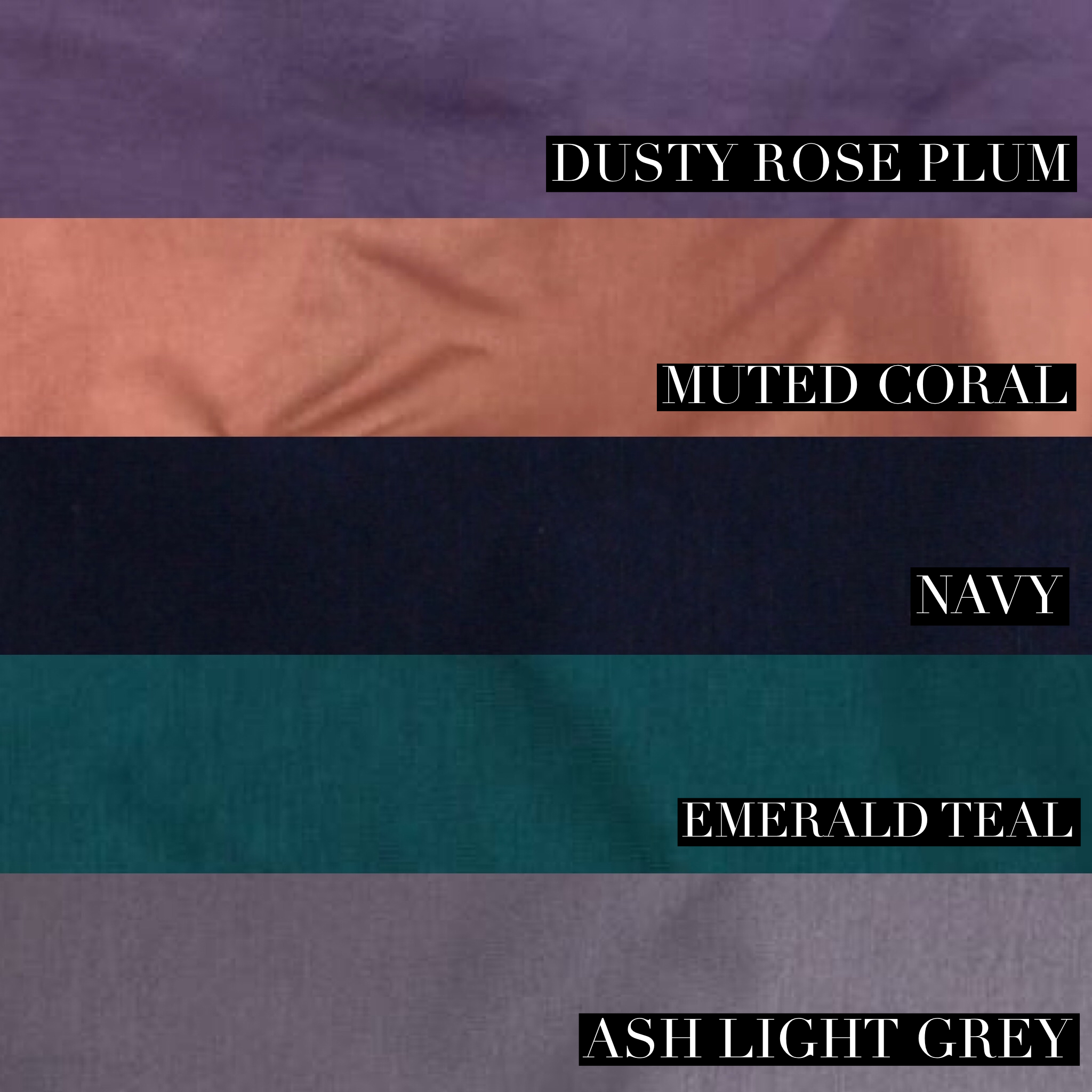 Bamboo clothing colour chart, bamboo tunic for spring.