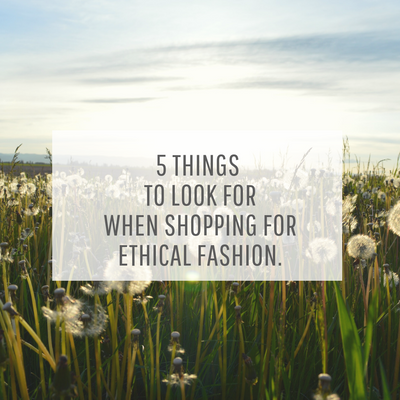 5 things to look for when shopping for Ethical Fashion.