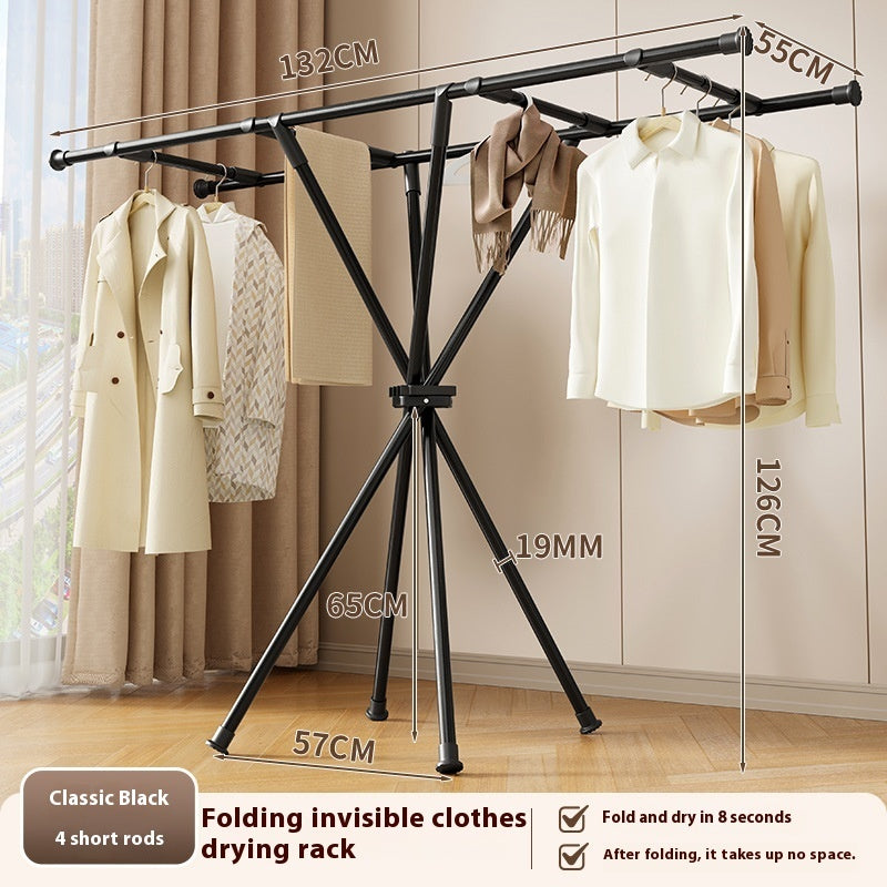 Balcony Clothes Rack Floor Movable Indoor