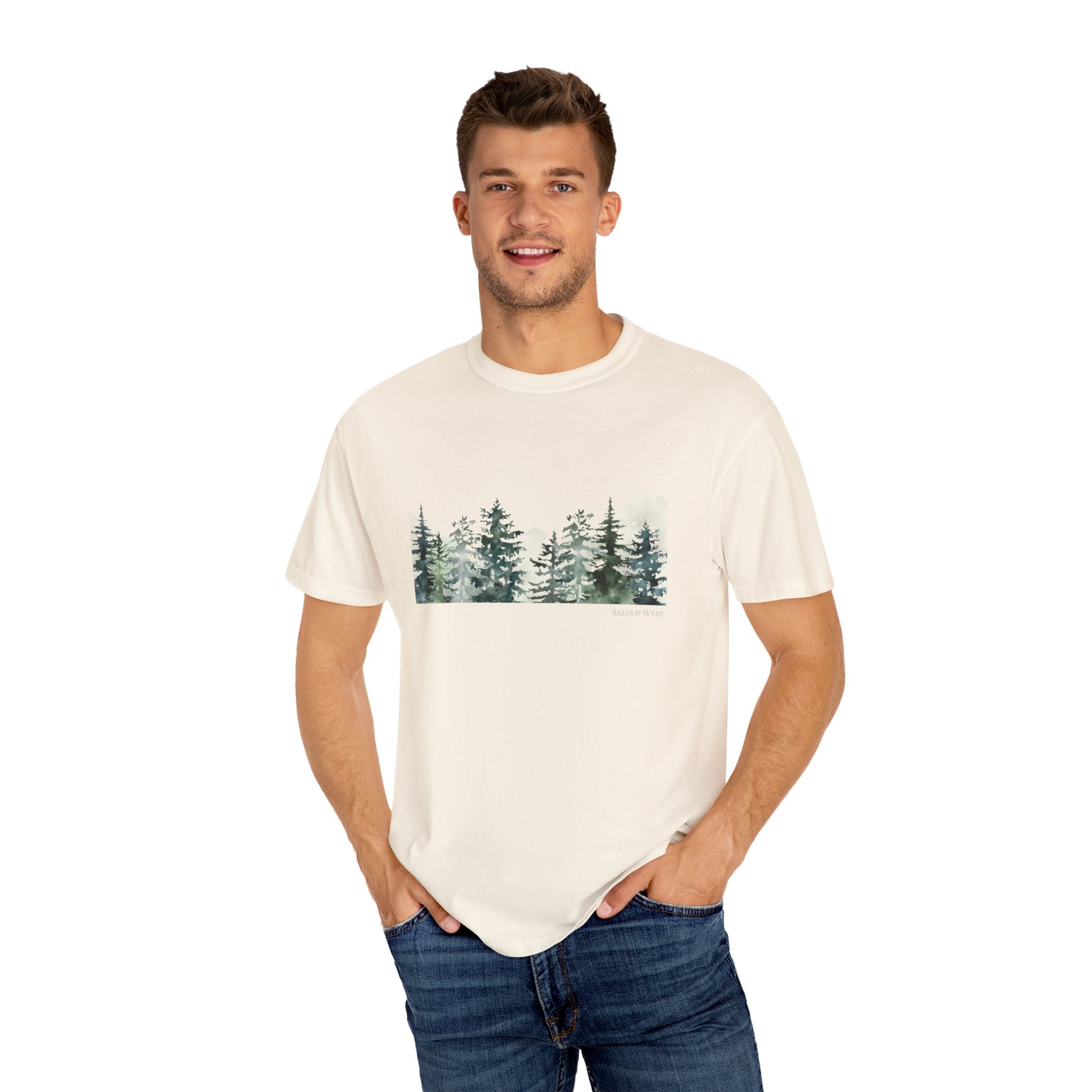 Misty Trees T Shirt - 100% Cotton