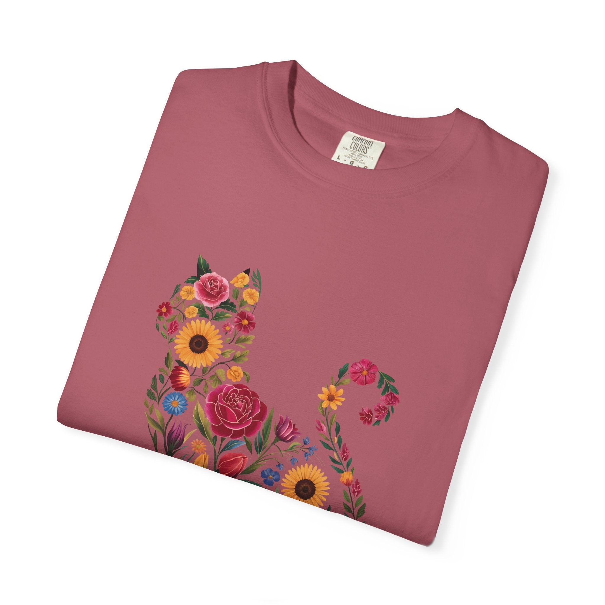 Flower Cat 100% Cotton TShirt - Unisex Fit