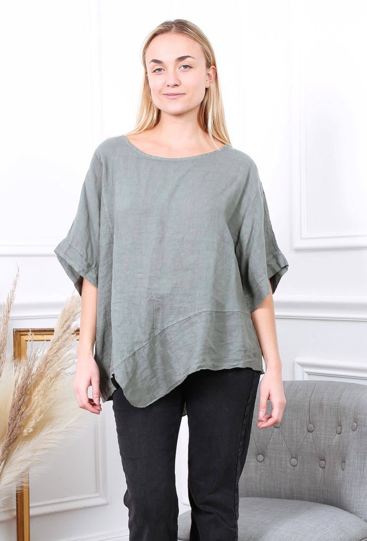 womens linen top - 100% linen from flaz=x