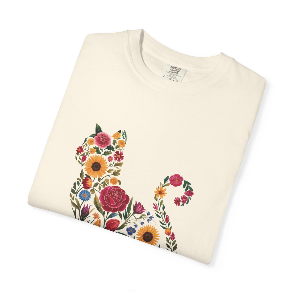 Flower Cat 100% Cotton TShirt - Unisex Fit