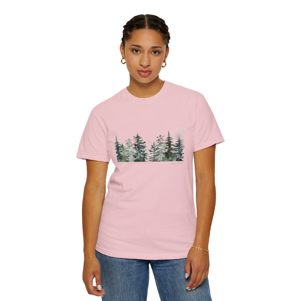 Misty Trees T Shirt - 100% Cotton