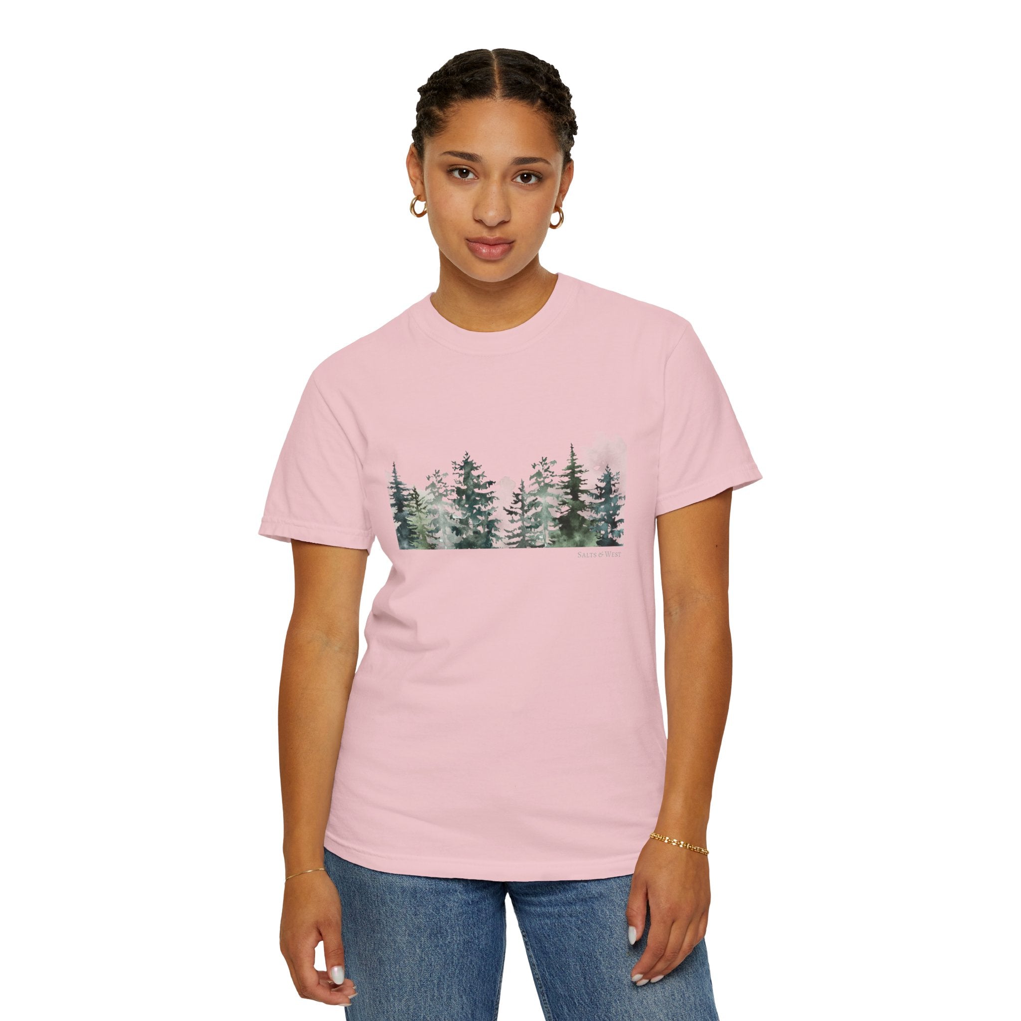 Misty Trees T Shirt - 100% Cotton