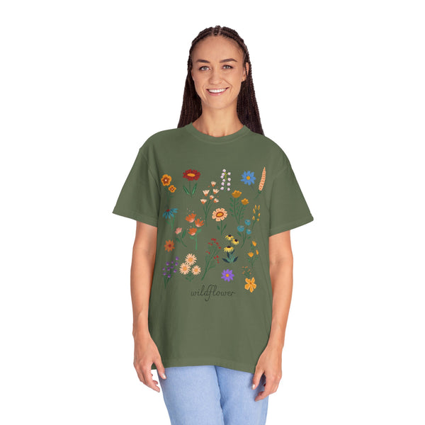 Wildflower Vintage Cotton Tshirt - 100% Cotton