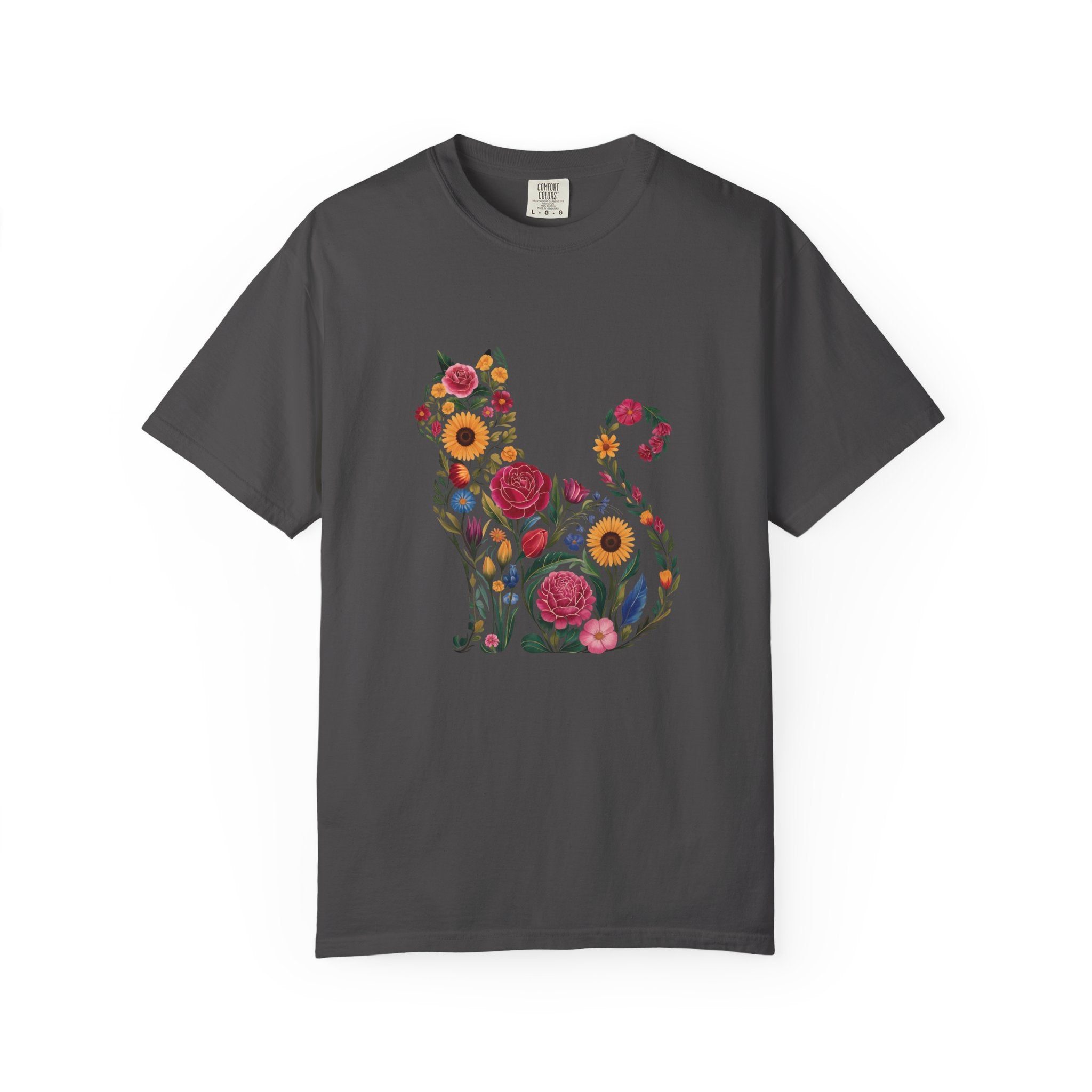 Flower Cat 100% Cotton TShirt - Unisex Fit