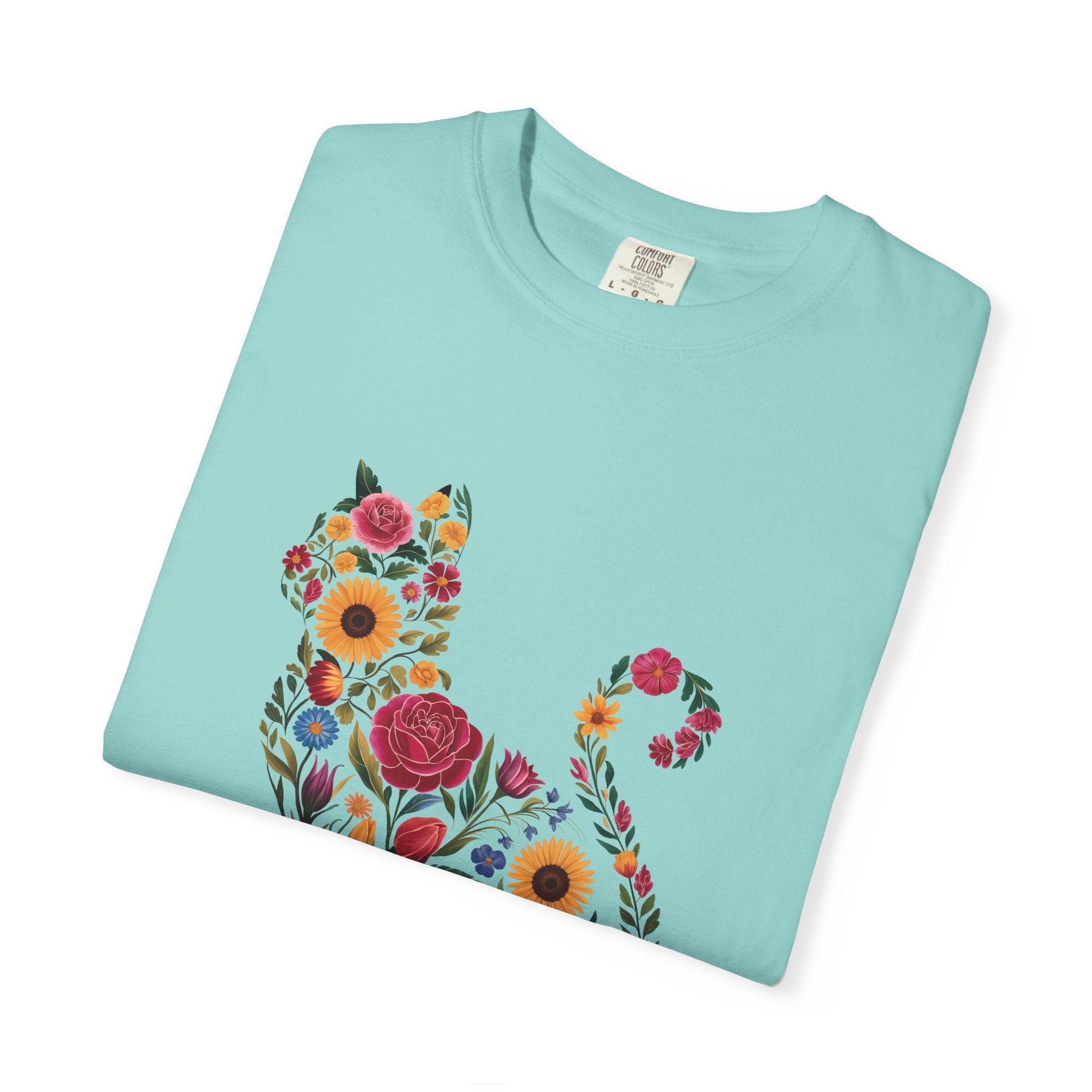 Flower Cat 100% Cotton TShirt - Unisex Fit
