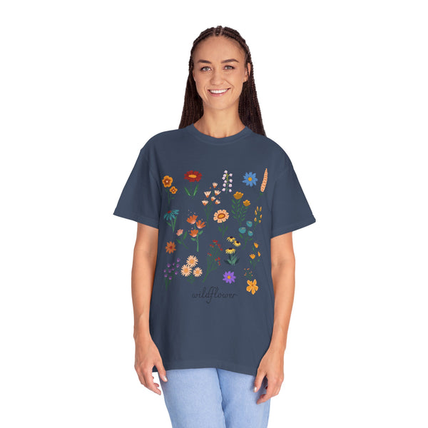 Wildflower Vintage Cotton Tshirt - 100% Cotton