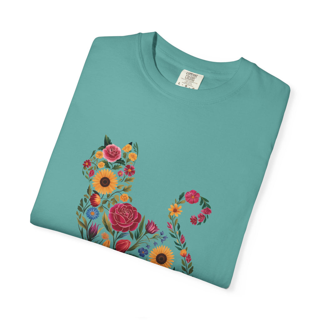 Flower Cat 100% Cotton TShirt - Unisex Fit