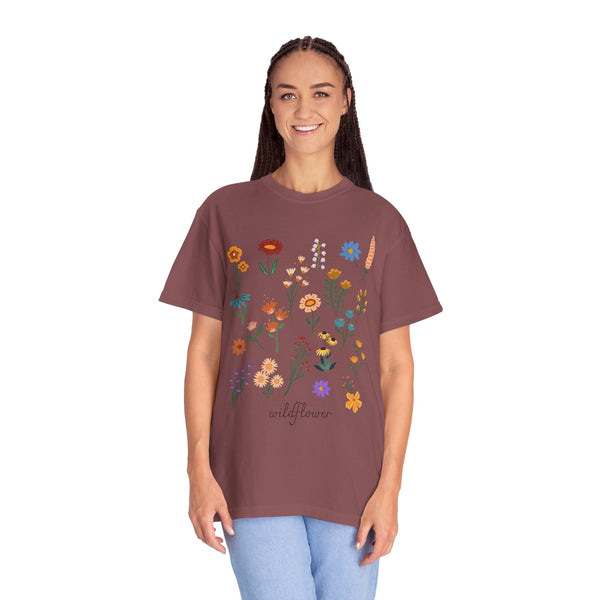 Wildflower Vintage Cotton Tshirt - 100% Cotton