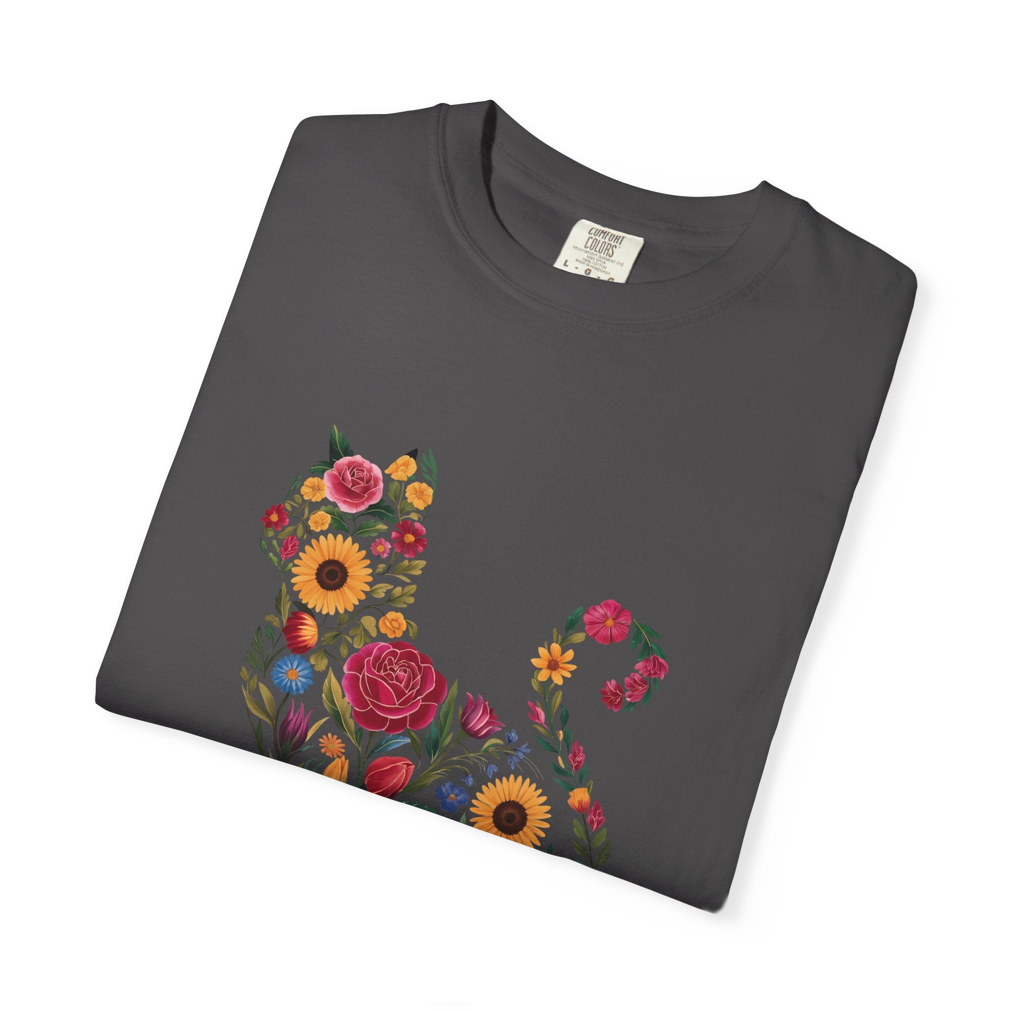 Flower Cat 100% Cotton TShirt - Unisex Fit