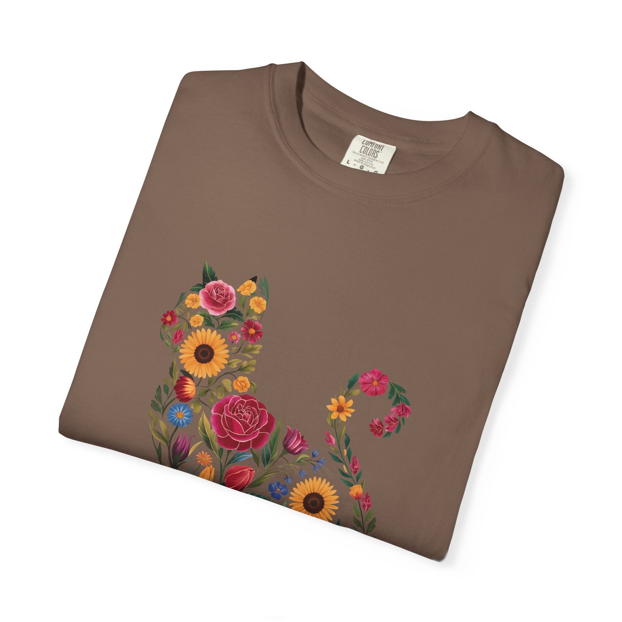 Flower Cat 100% Cotton TShirt - Unisex Fit