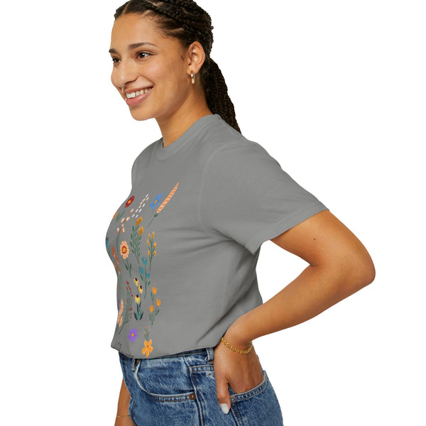 Wildflower Vintage Cotton Tshirt - 100% Cotton