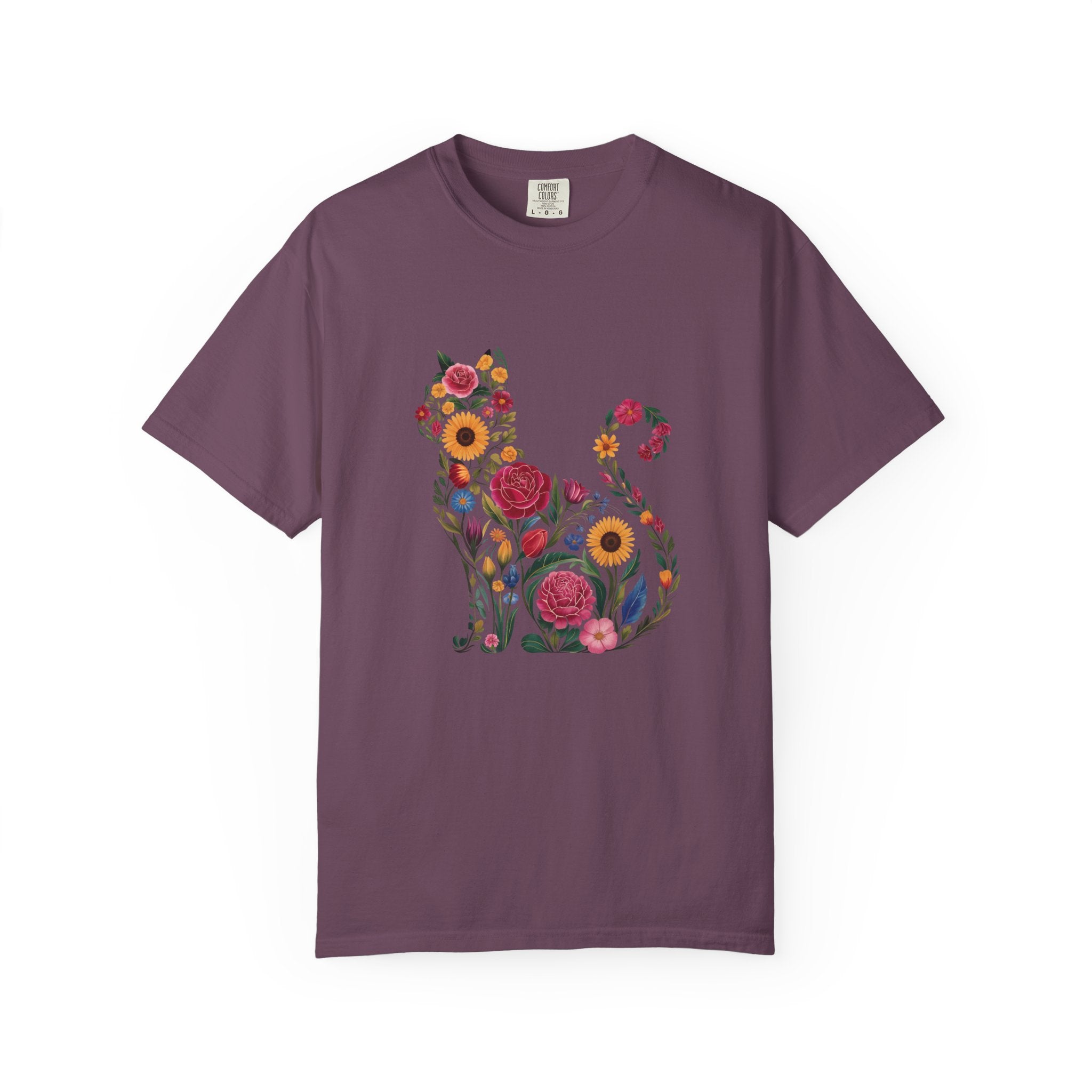 Flower Cat 100% Cotton TShirt - Unisex Fit