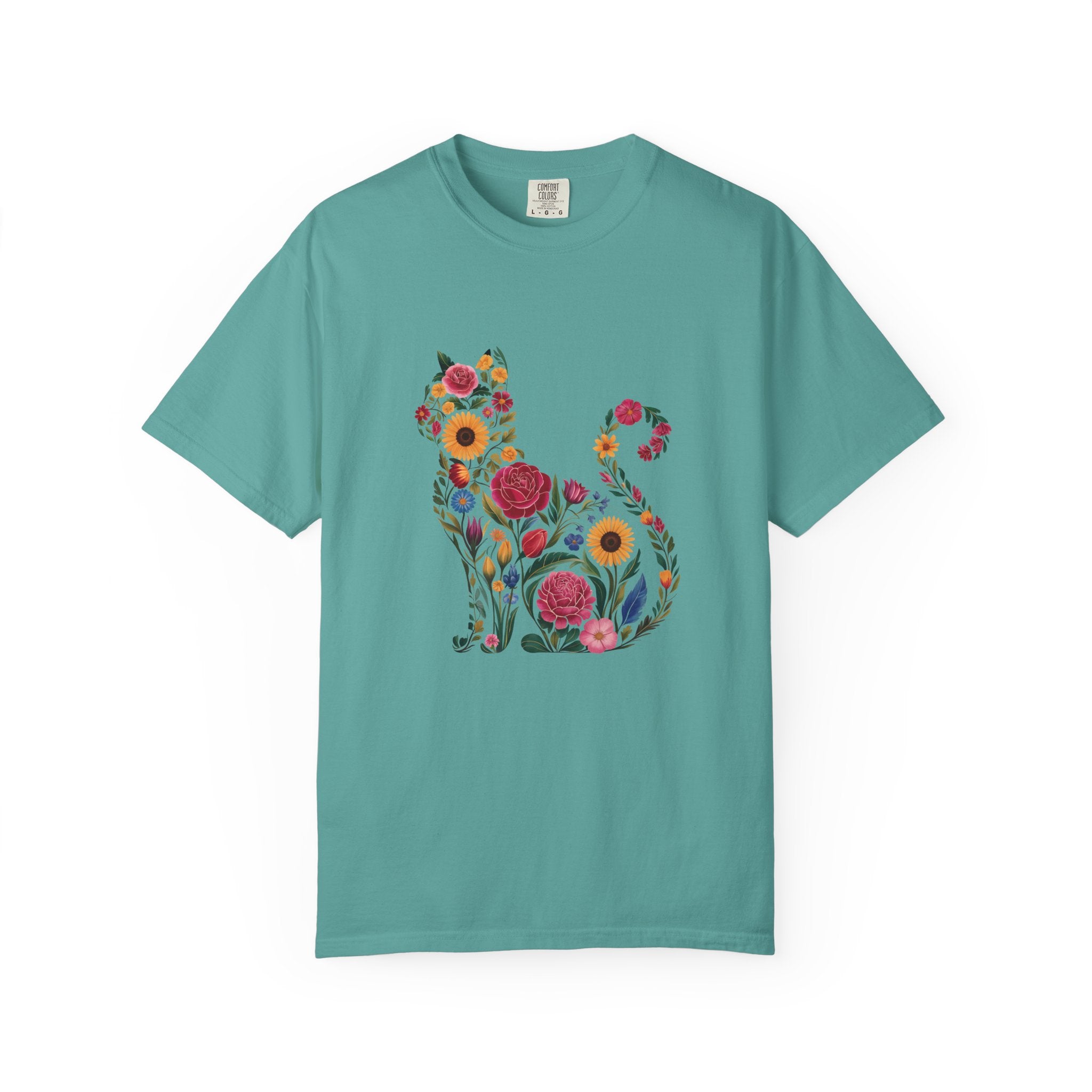 Flower Cat 100% Cotton TShirt - Unisex Fit