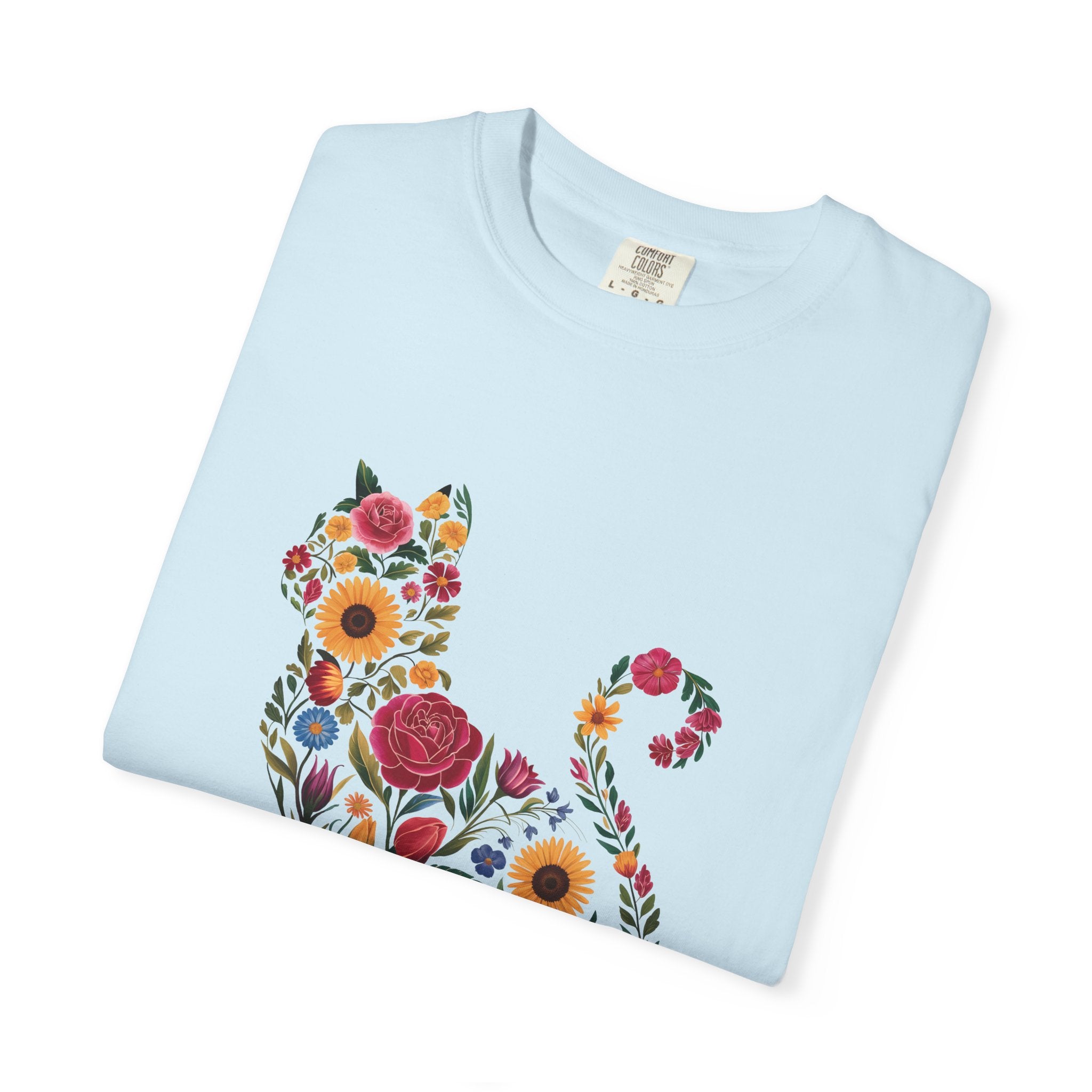 Flower Cat 100% Cotton TShirt - Unisex Fit