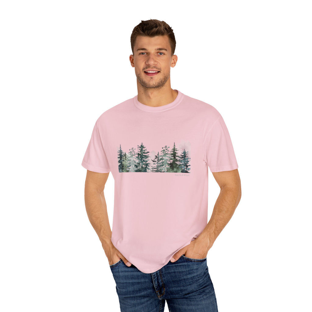 Misty Trees T Shirt - 100% Cotton