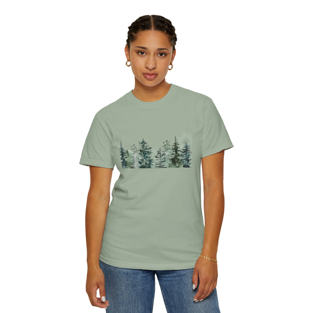 Misty Trees T Shirt - 100% Cotton
