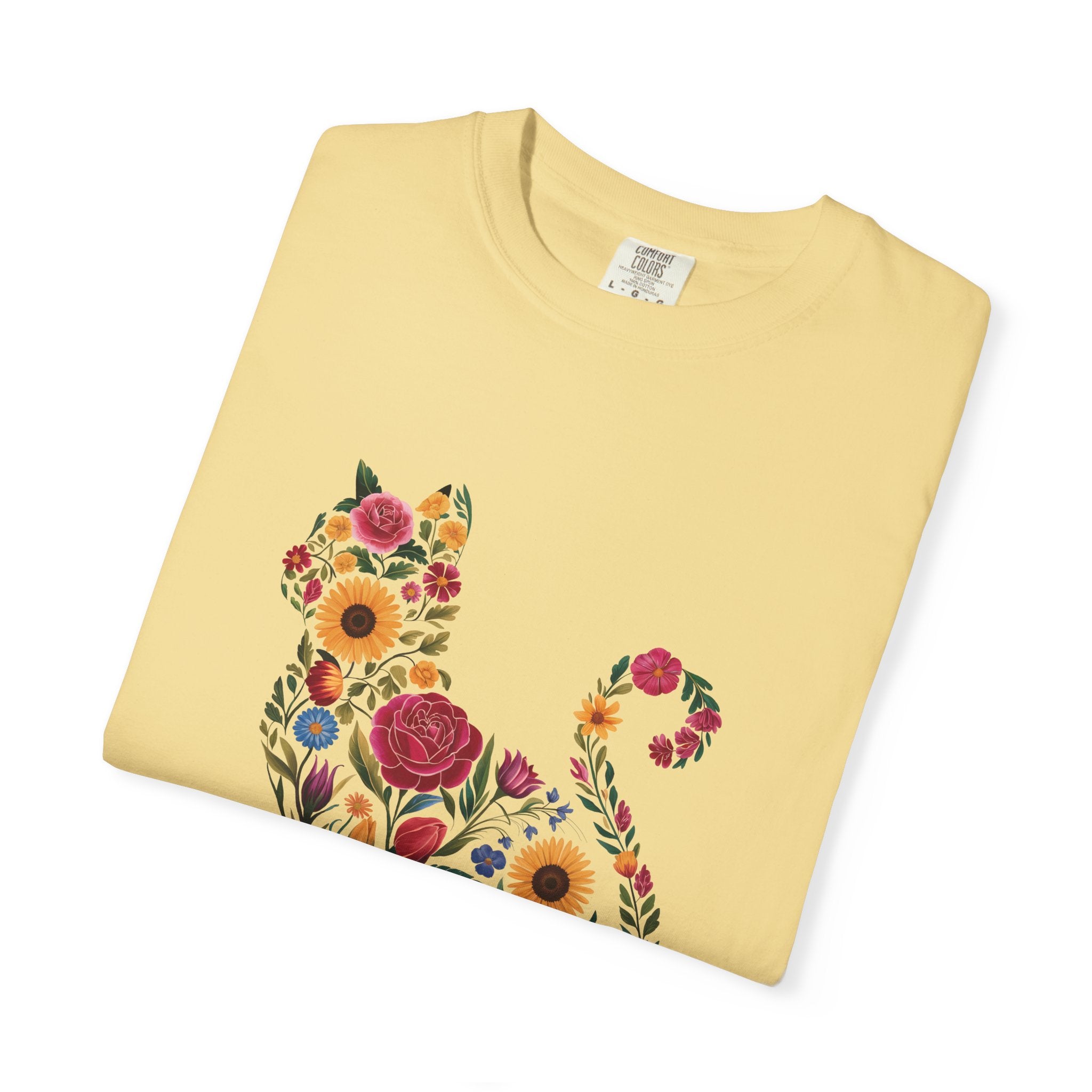 Flower Cat 100% Cotton TShirt - Unisex Fit