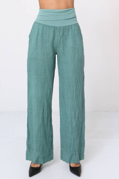 100% Linen Dress Pants with Soft Waistband - Linen Pants for Women - Cool Summer Linen Pant