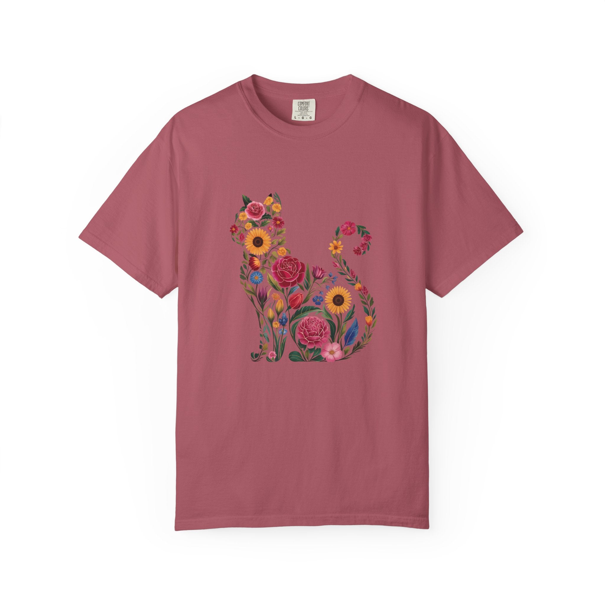 Flower Cat 100% Cotton TShirt - Unisex Fit