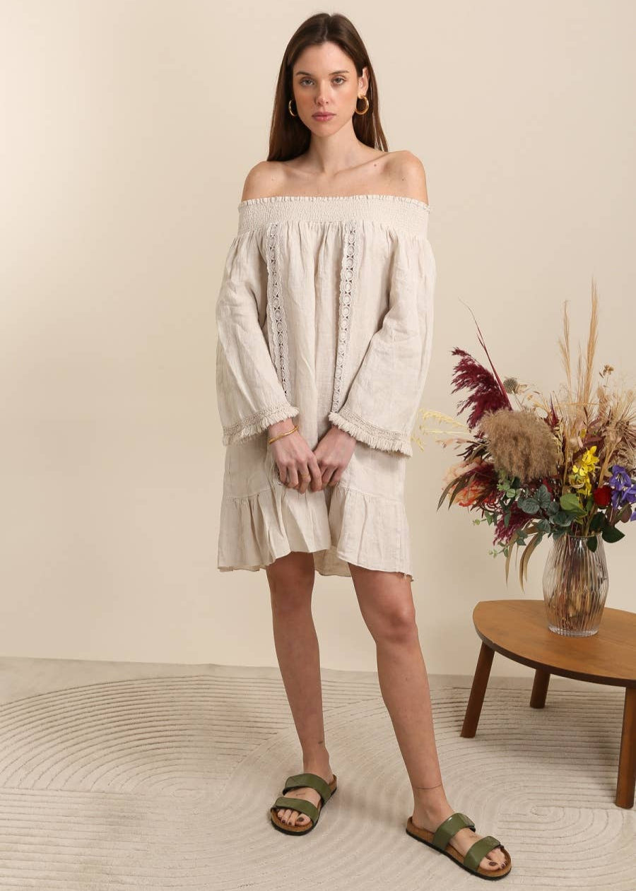 Linen dress natural linen, 100% linen clothing