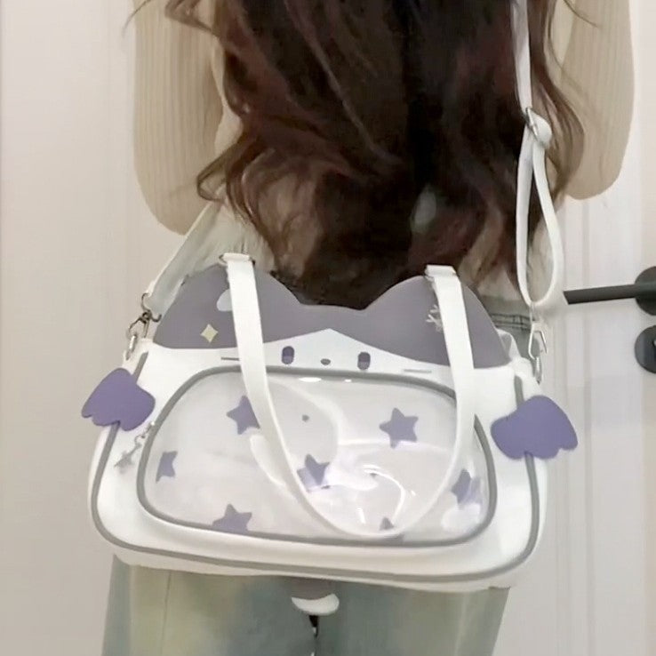 Cartoon Crossbody Owl Pin Girl Casual Versatile Tote Bag