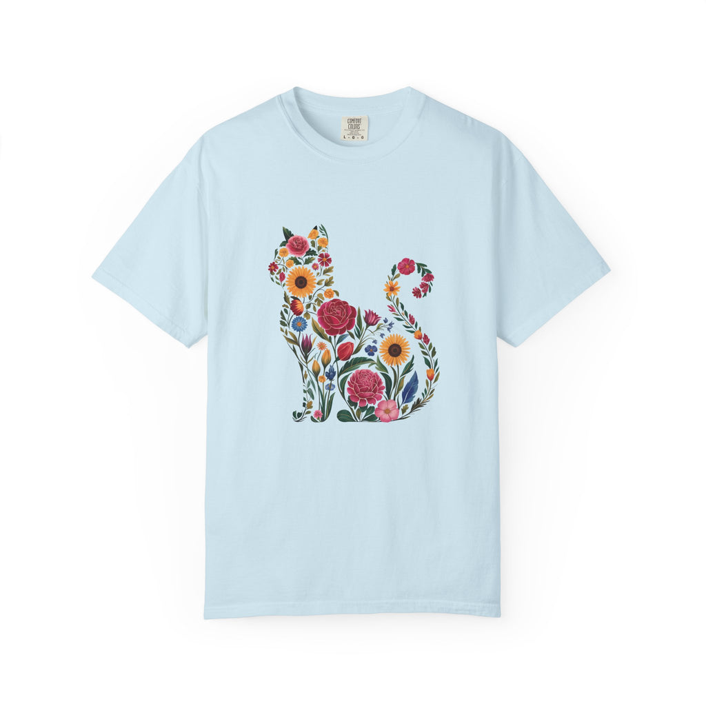 Flower Cat 100% Cotton TShirt - Unisex Fit