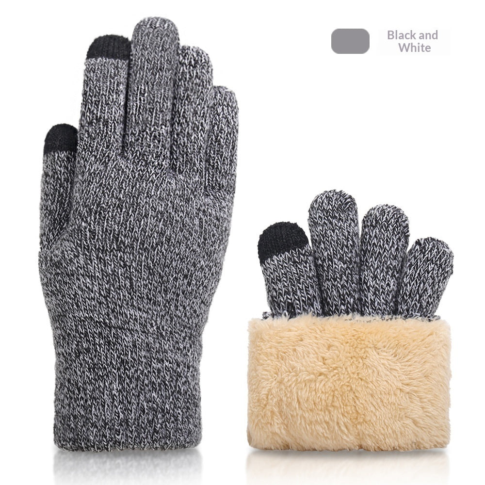 Autumn And Winter Touchscreen Gloves For Men With Fleece Lining