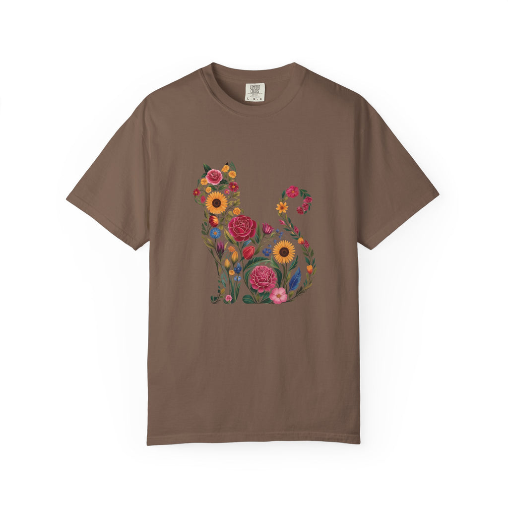 Flower Cat 100% Cotton TShirt - Unisex Fit