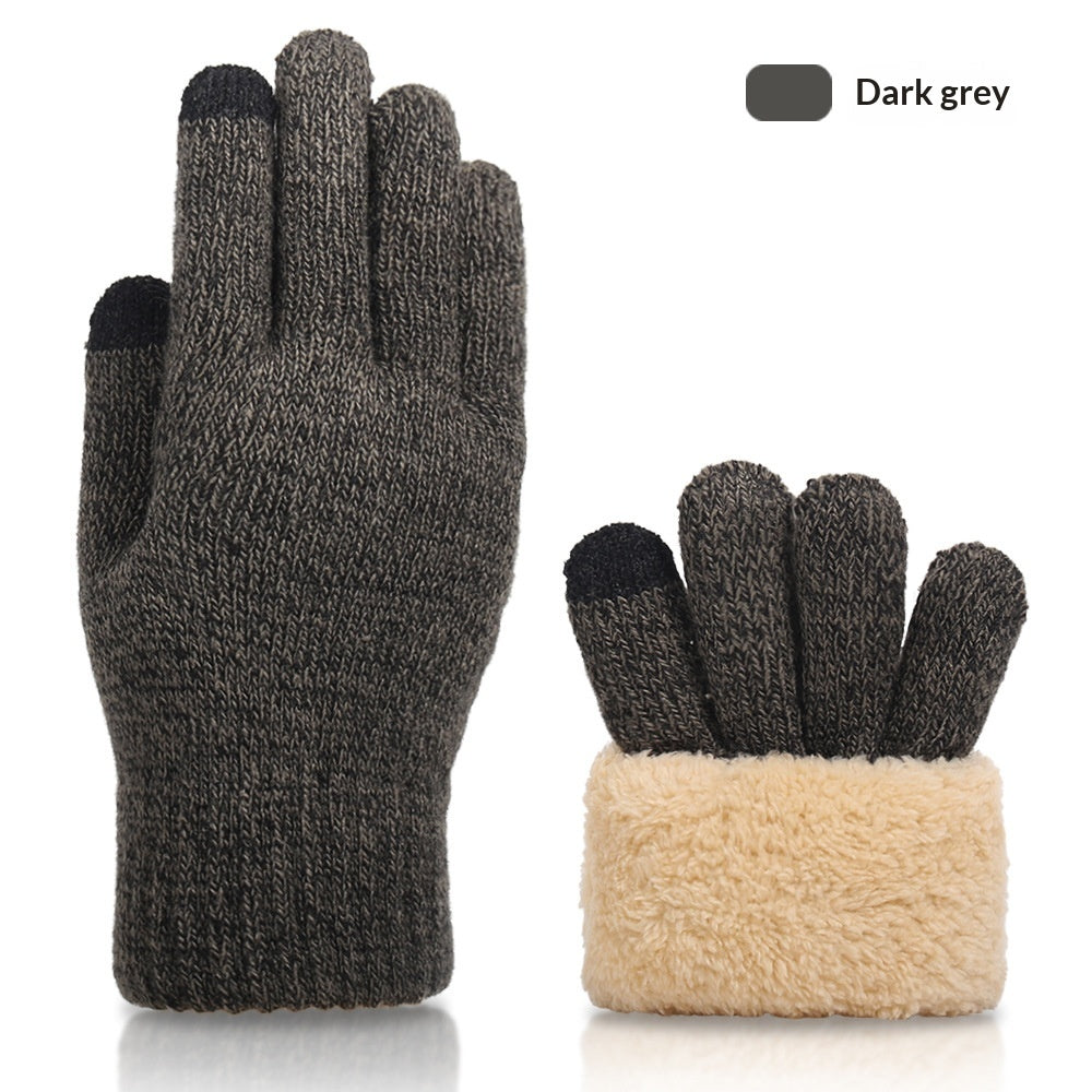 Autumn And Winter Touchscreen Gloves For Men With Fleece Lining