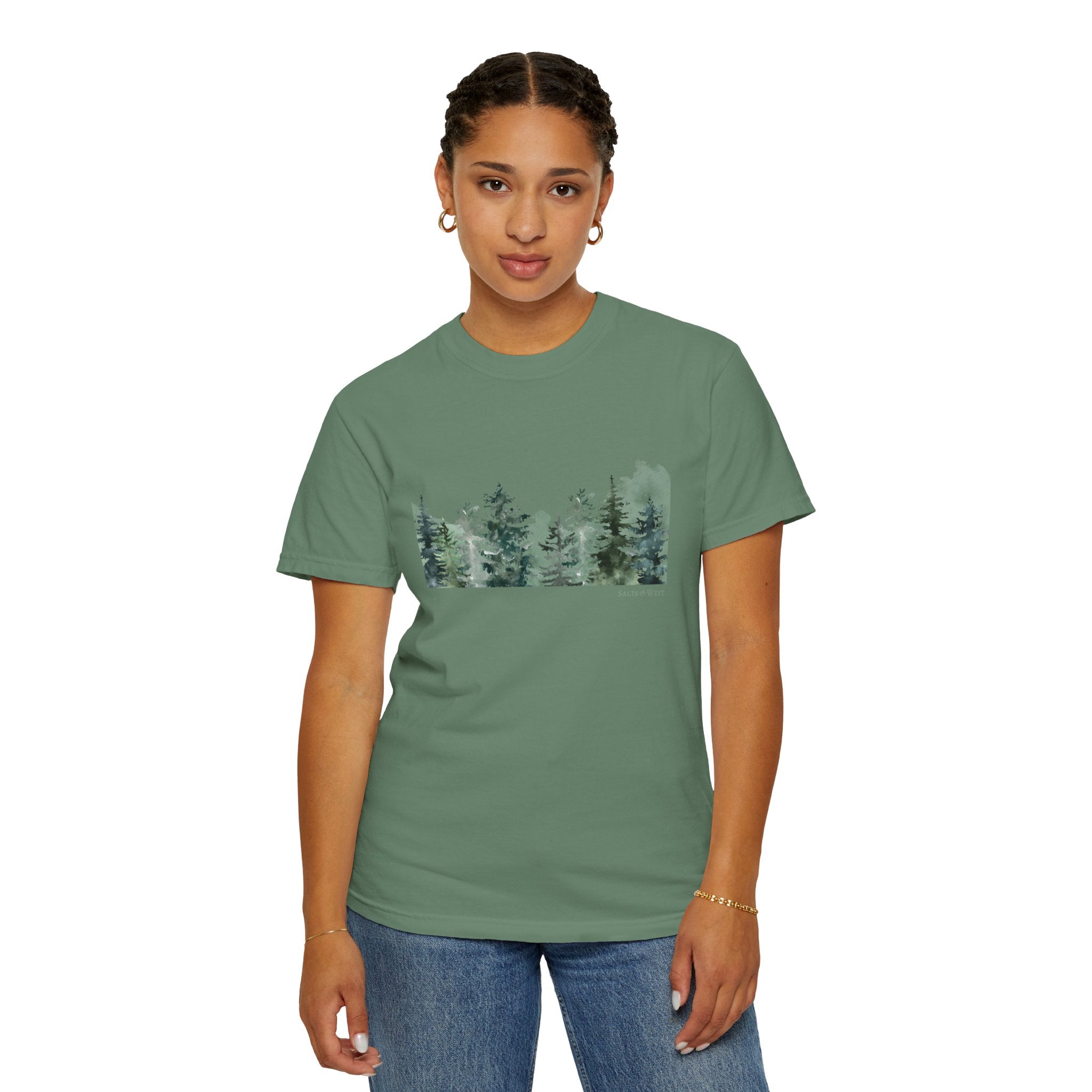 Misty Trees T Shirt - 100% Cotton