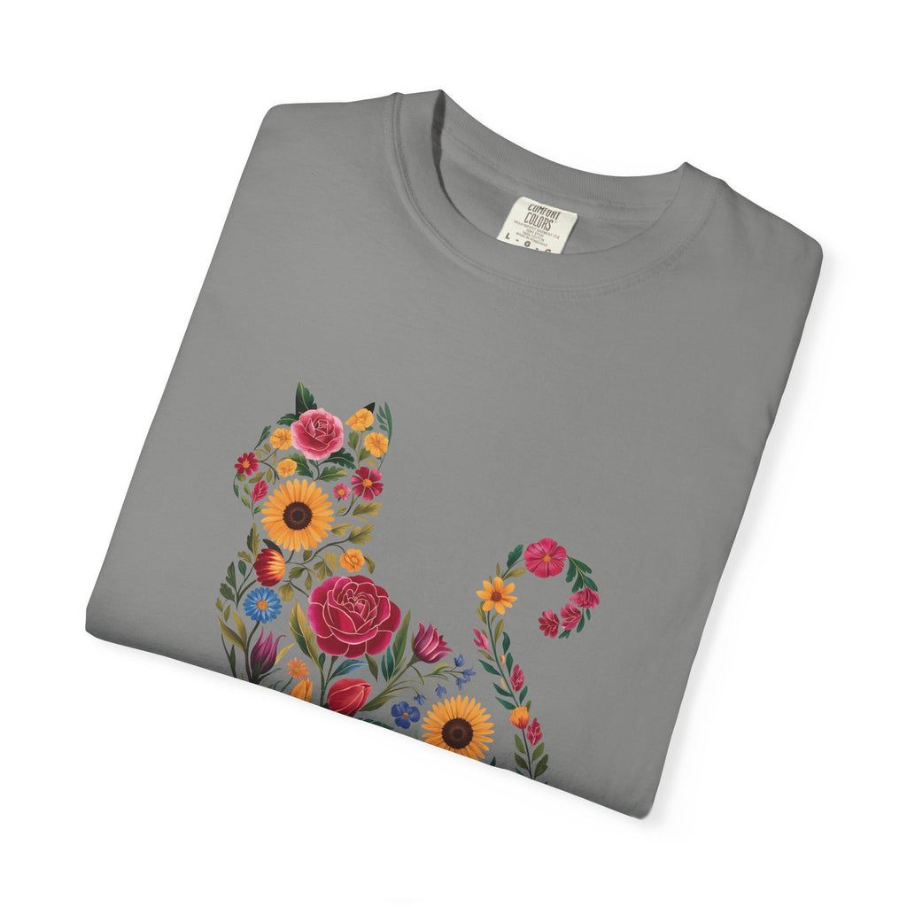 Flower Cat 100% Cotton TShirt - Unisex Fit