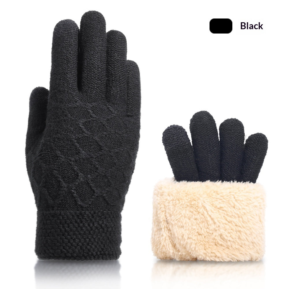 Autumn And Winter Touchscreen Gloves For Men With Fleece Lining