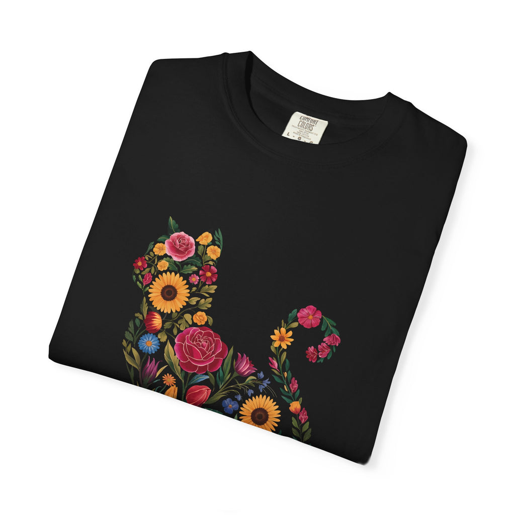 Flower Cat 100% Cotton TShirt - Unisex Fit