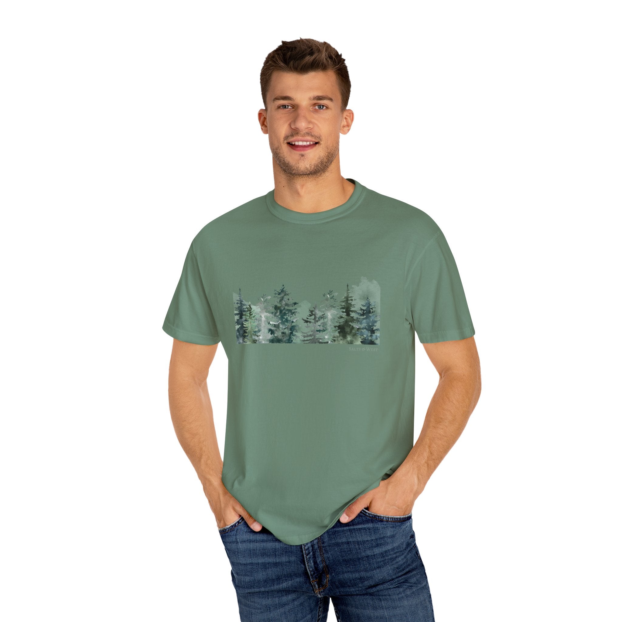Misty Trees T Shirt - 100% Cotton