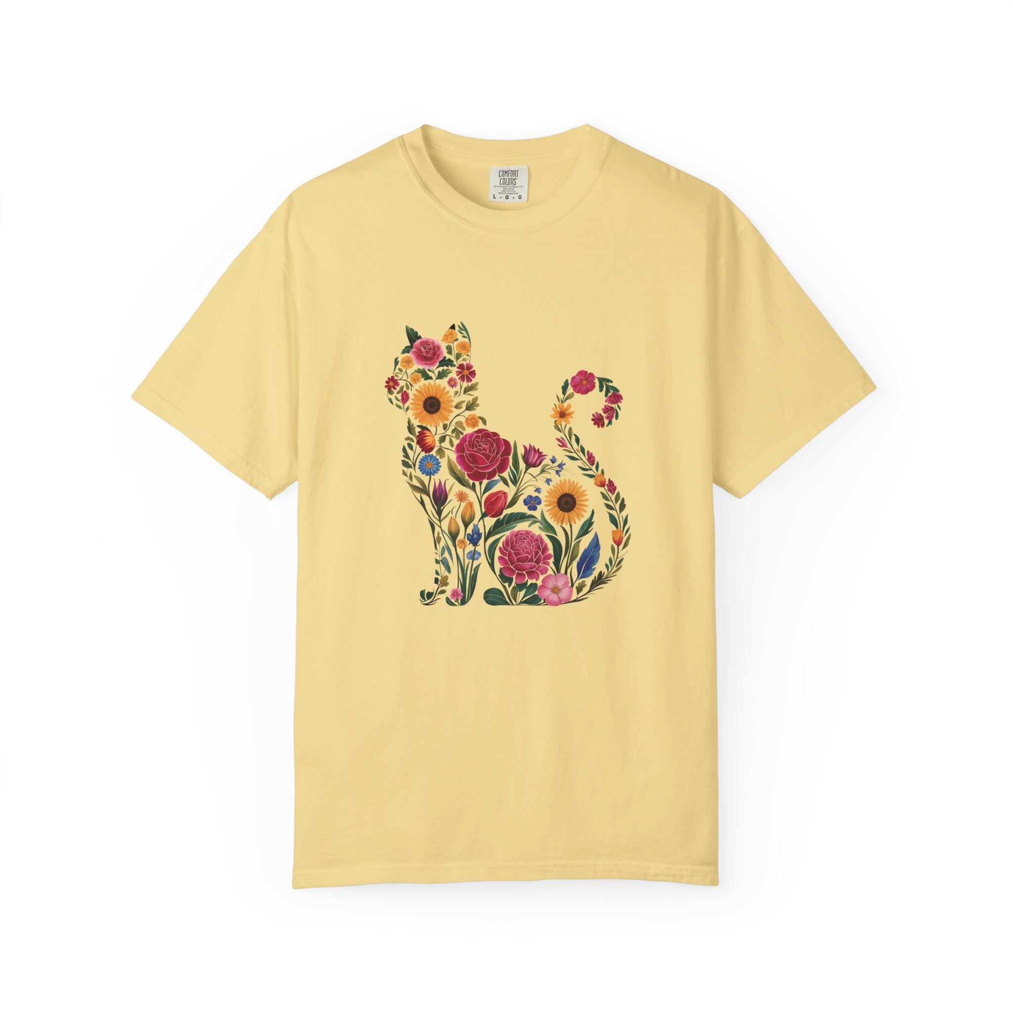 Flower Cat 100% Cotton TShirt - Unisex Fit