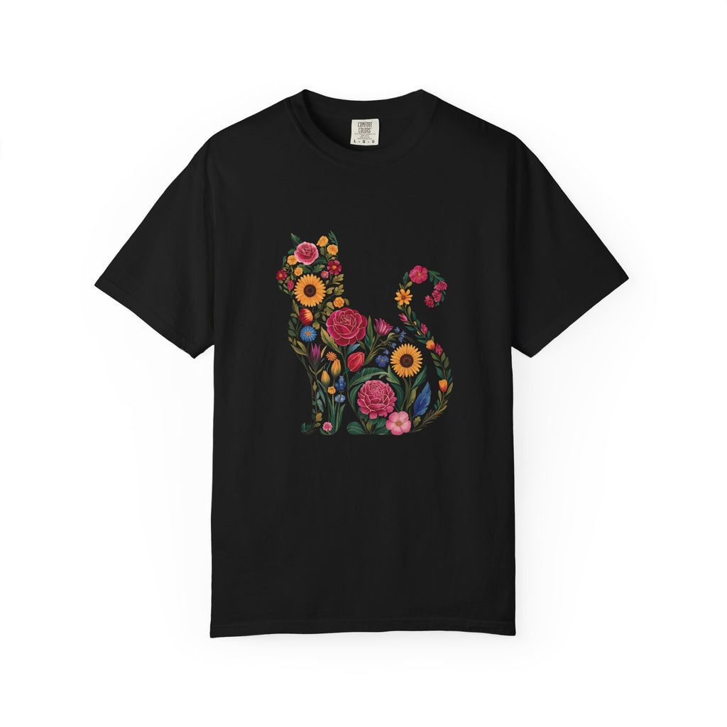 Flower Cat 100% Cotton TShirt - Unisex Fit