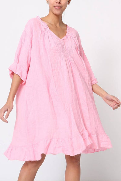Short legnth 100% Linen Dress - Linen Dress for Women - Summer Dress in Linen Fabric - Flax Dress