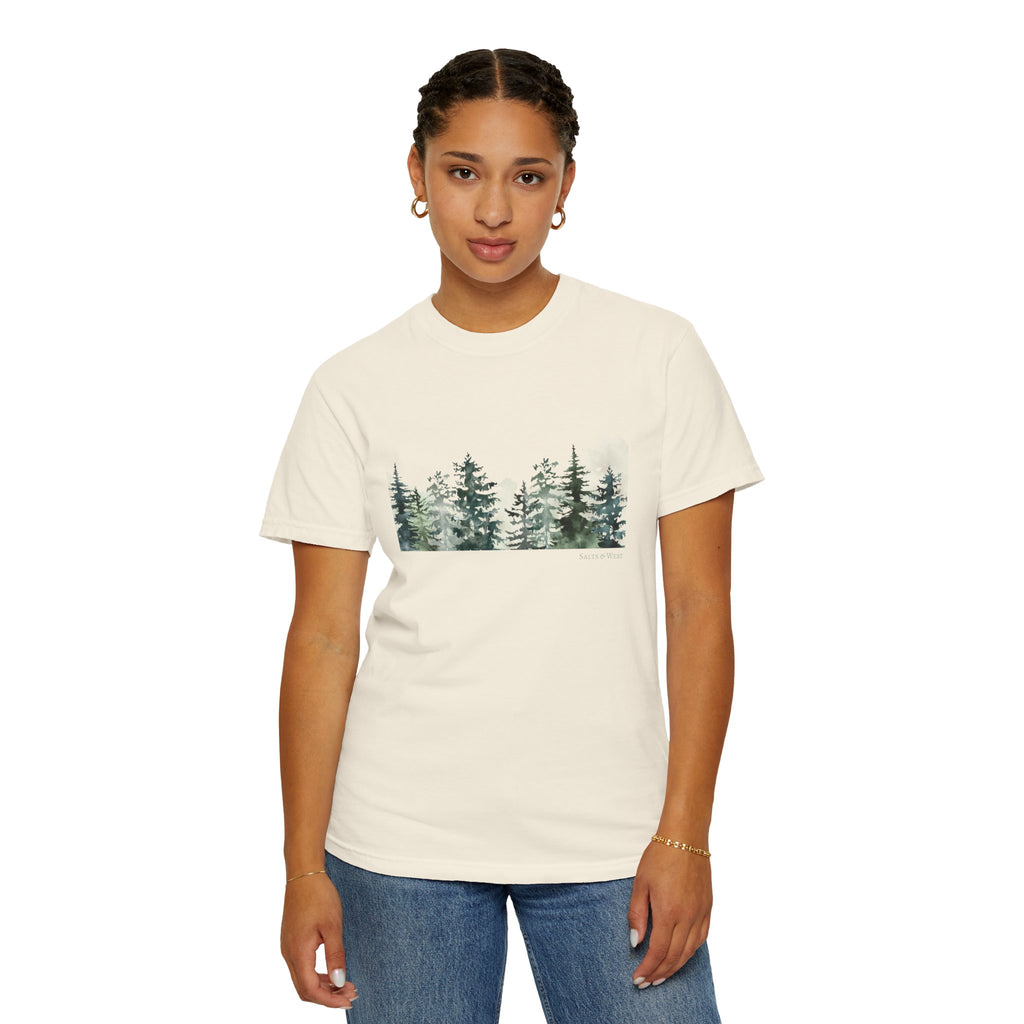 Misty Trees T Shirt - 100% Cotton