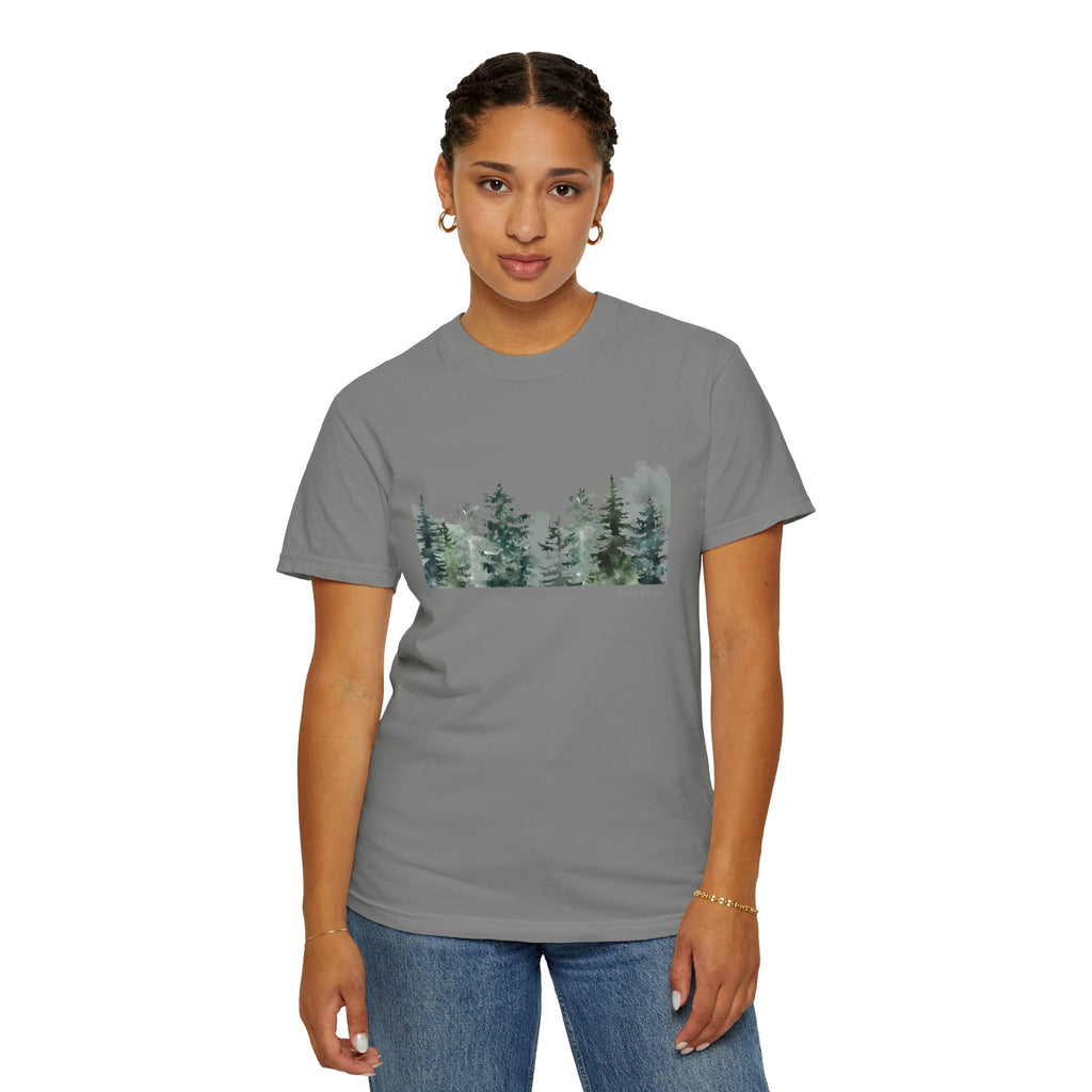 Misty Trees T Shirt - 100% Cotton