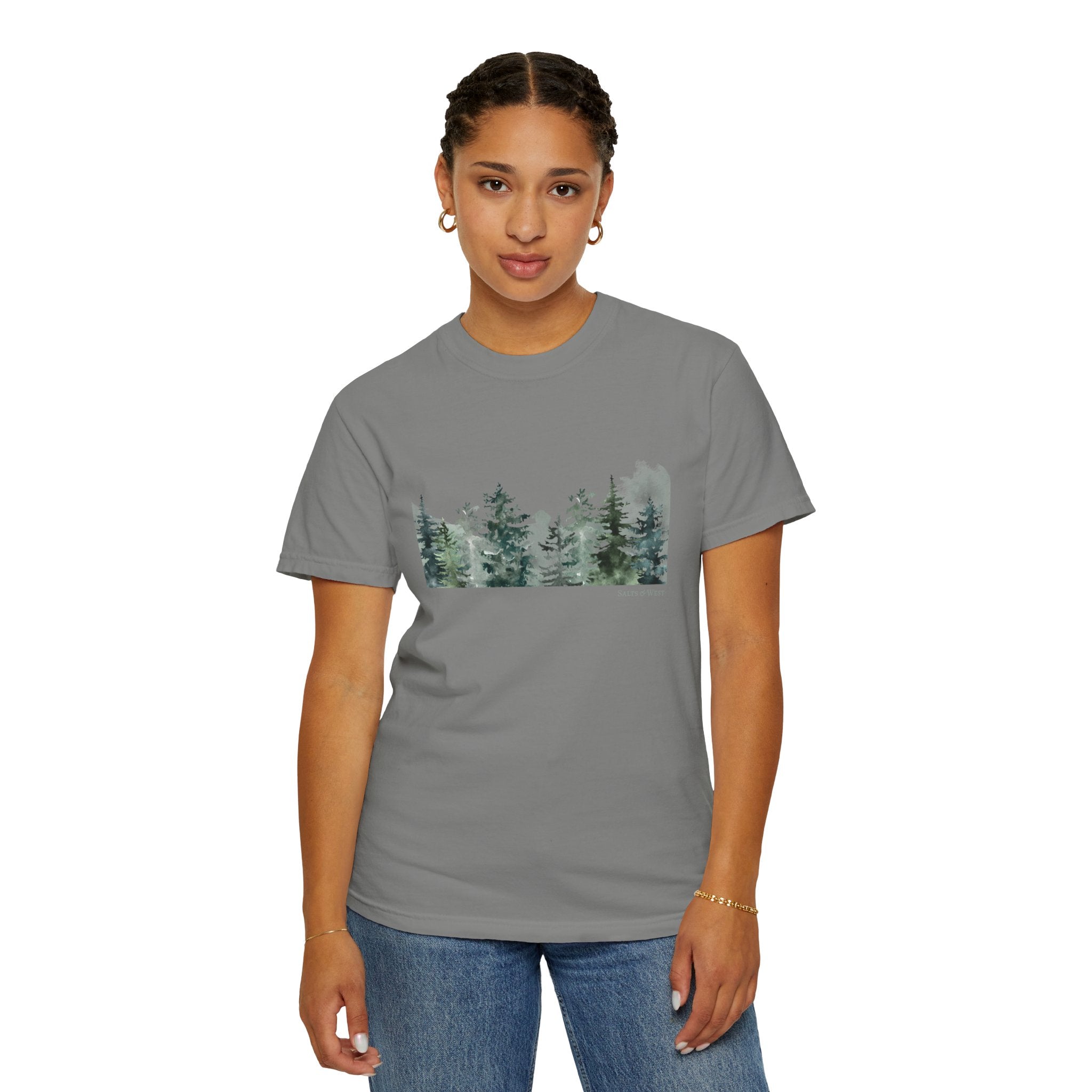 Misty Trees T Shirt - 100% Cotton