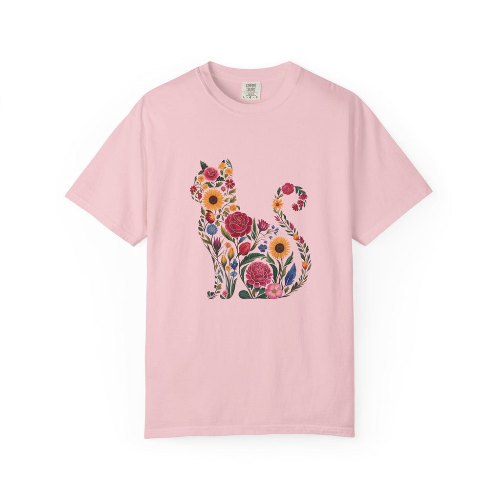 Flower Cat 100% Cotton TShirt - Unisex Fit