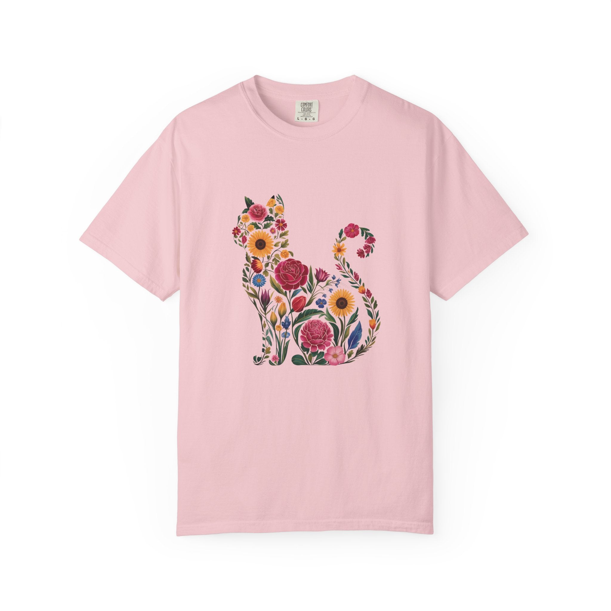 Flower Cat 100% Cotton TShirt - Unisex Fit