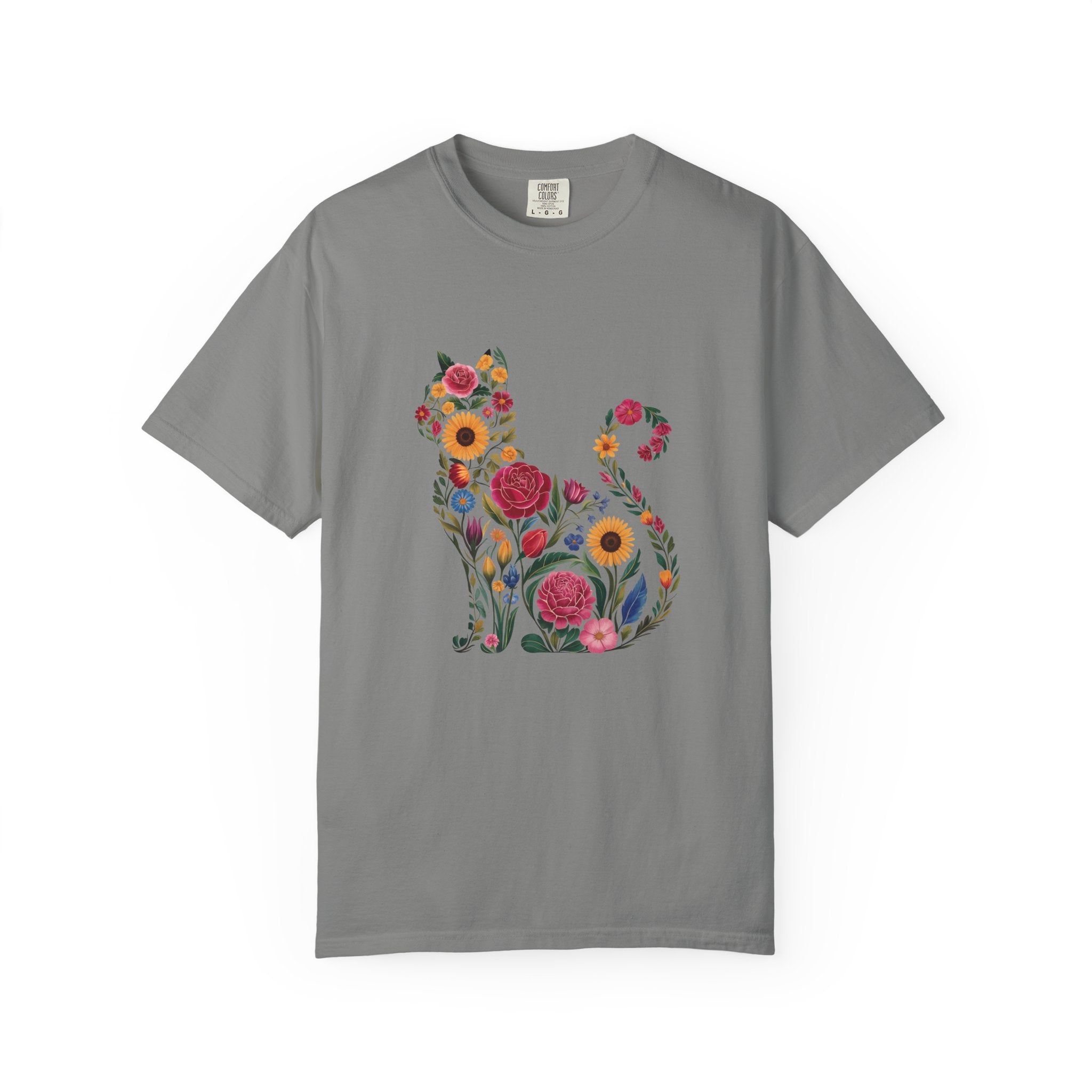 Flower Cat 100% Cotton TShirt - Unisex Fit